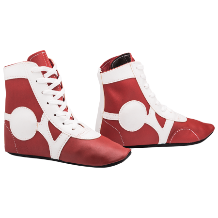 Купить Обувь для самбо SM-0102, кожа, красный Rusco в Аше 