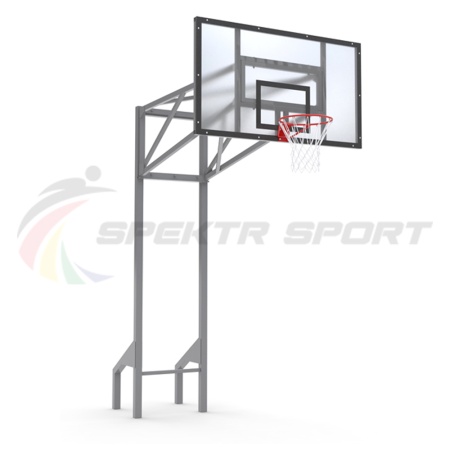 Купить Стойка баскетбольная уличная усиленная со щитом из оргстекла, кольцом и сеткой SP D 413 в Аше 