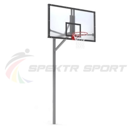 Купить Стойка баскетбольная уличная упрощенная со щитом из оргстекла, кольцом и сеткой SP D 412 в Аше 