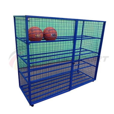 Купить Стеллаж для хранения мячей и инвентаря передвижной металлический (сетка) Цельносварной в Аше 